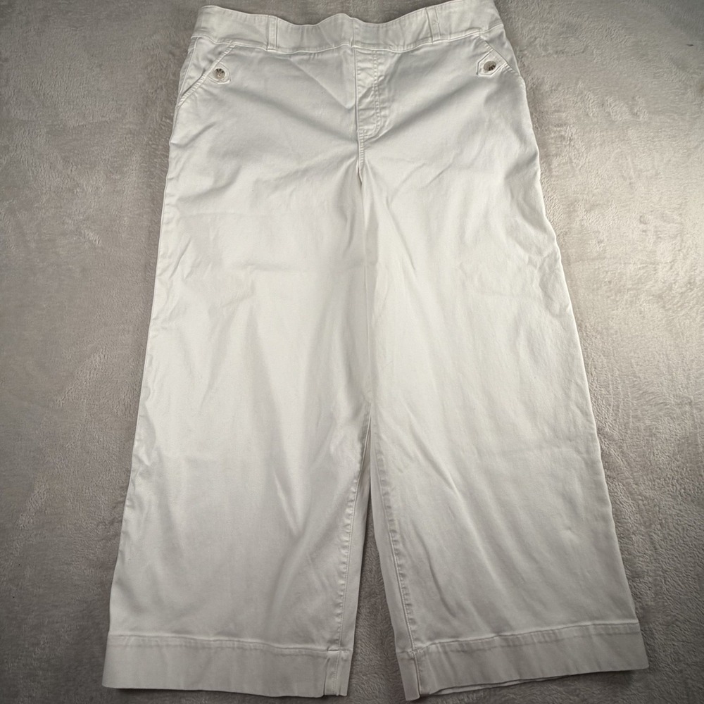 SPANX White Wide Leg Crop Pants Womens 3X Pull On Stretch High Rise Sailor